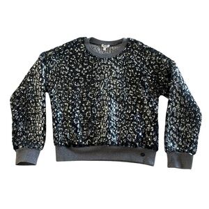 Auth. Kenzo Kids Girls Sequin Embellishments Fur Sweater